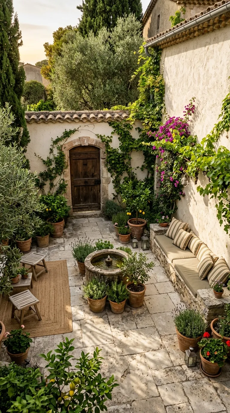 mediterranean homes Courtyard Garden Retreat