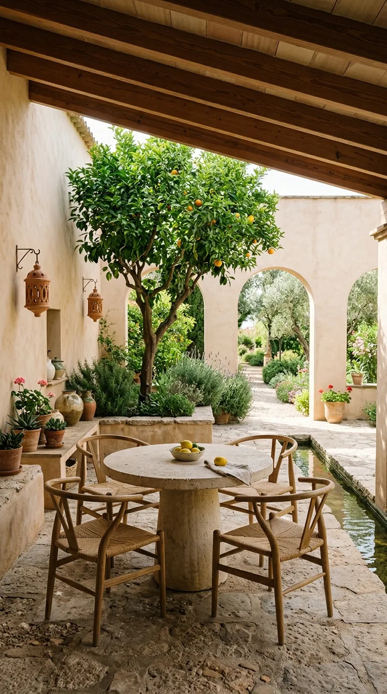 mediterranean homes Elegant Mediterranean Courtyard