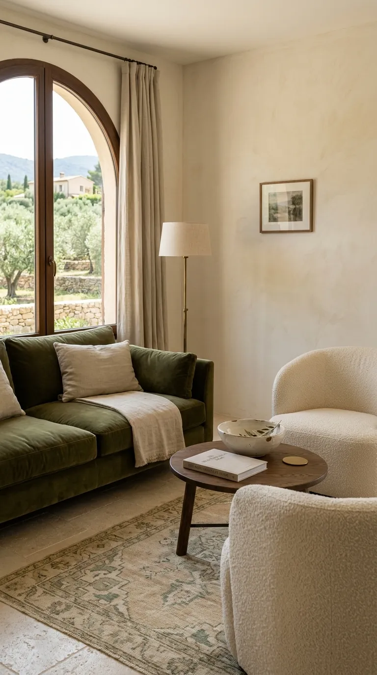 mediterranean homes Olive Green Sitting Room