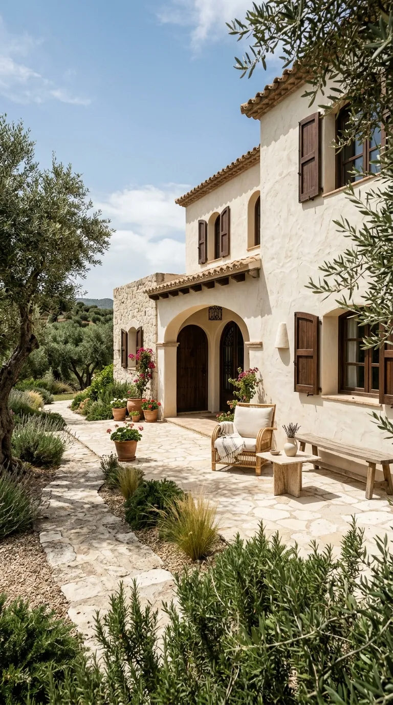 mediterranean homes Sunlit Stucco Villa