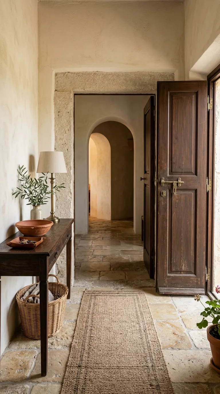 mediterranean homes Warm Stone Entryway