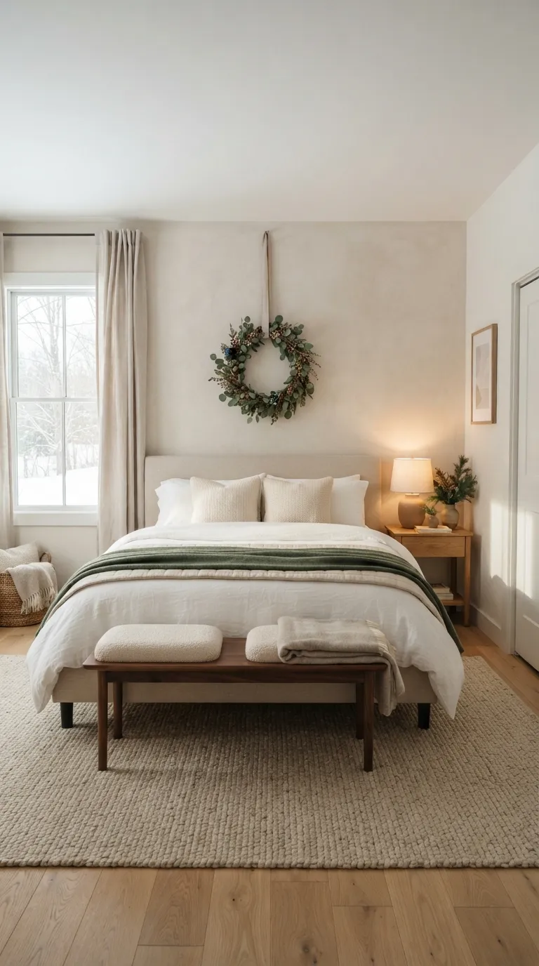 minimalist christmas decor ideas Cozy Christmas Bedroom