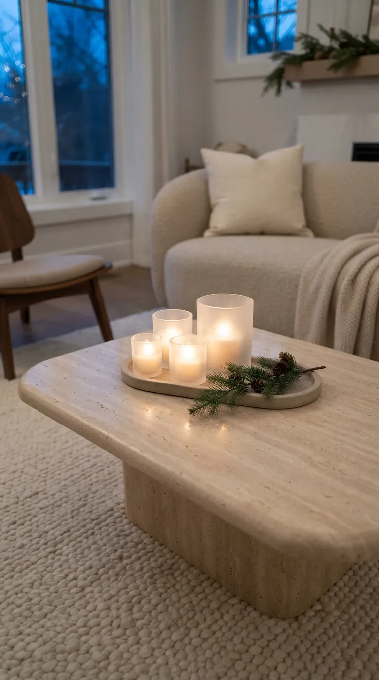 minimalist christmas decor ideas Frosted Glass Candleholders