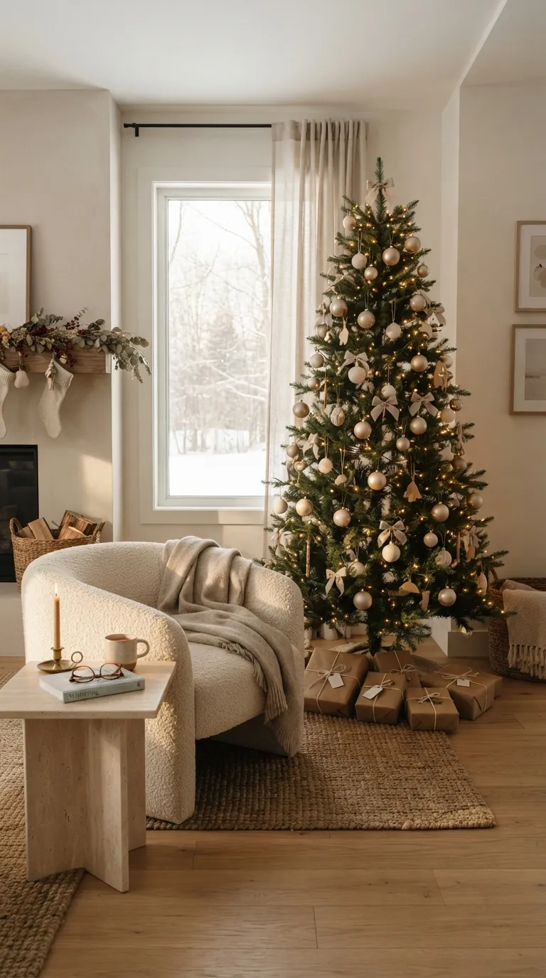 minimalist christmas decor ideas Neutral Ornament Tree