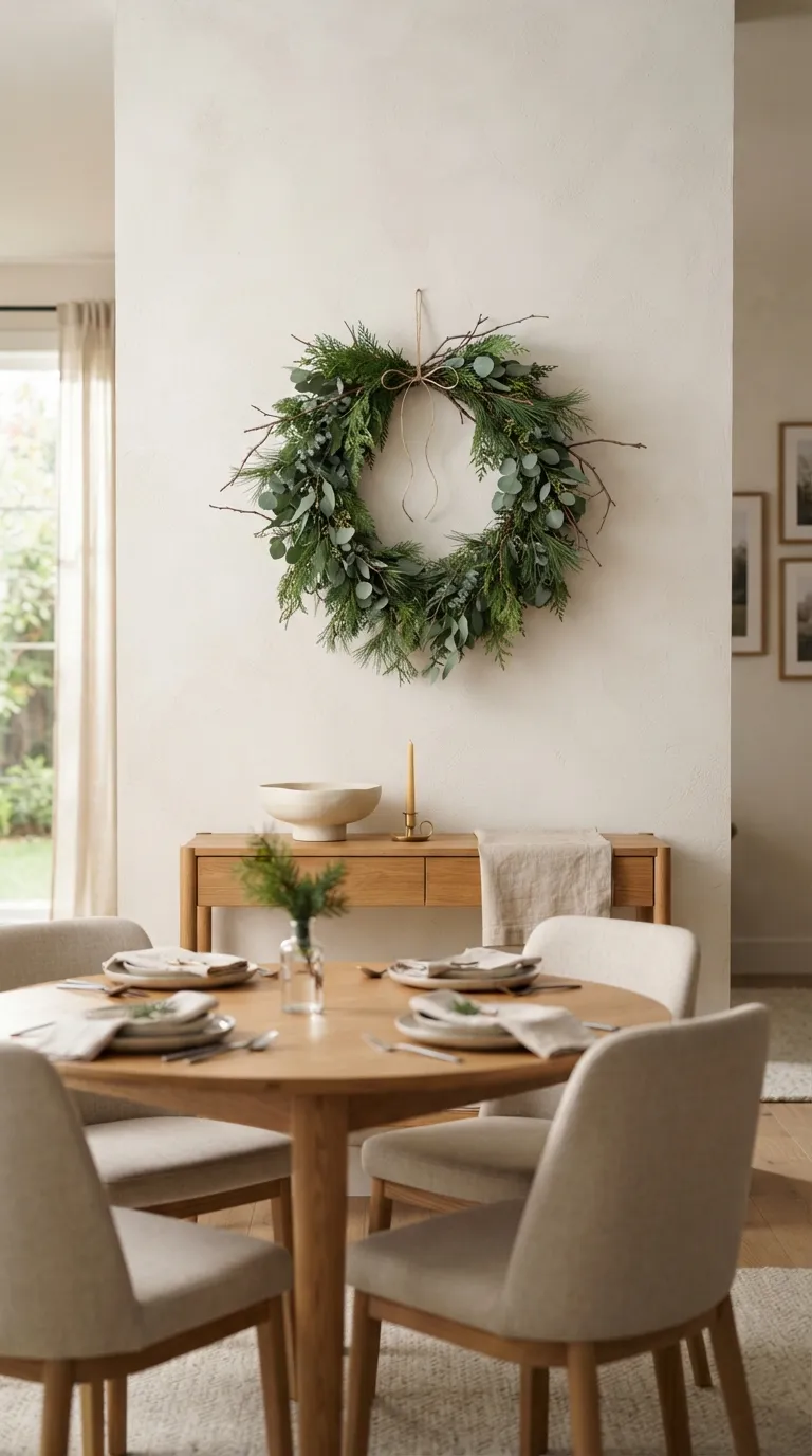 minimalist christmas decor ideas Simple Wreath Display