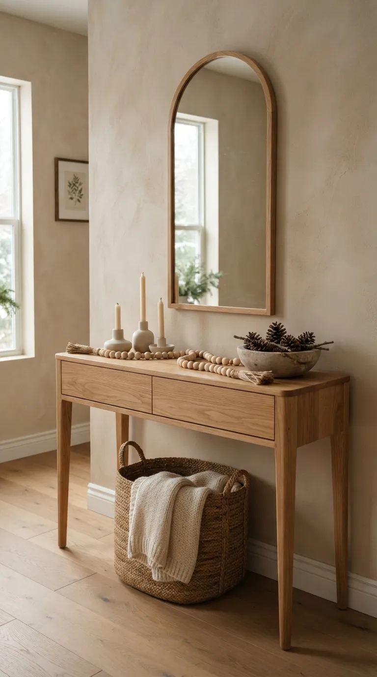 minimalist christmas decor ideas Wooden Bead Garland