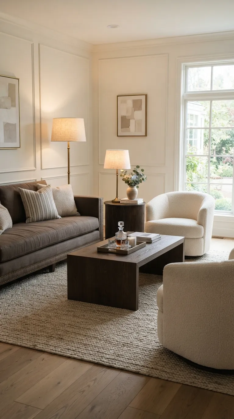 modern classic living room Brass Accent Lighting