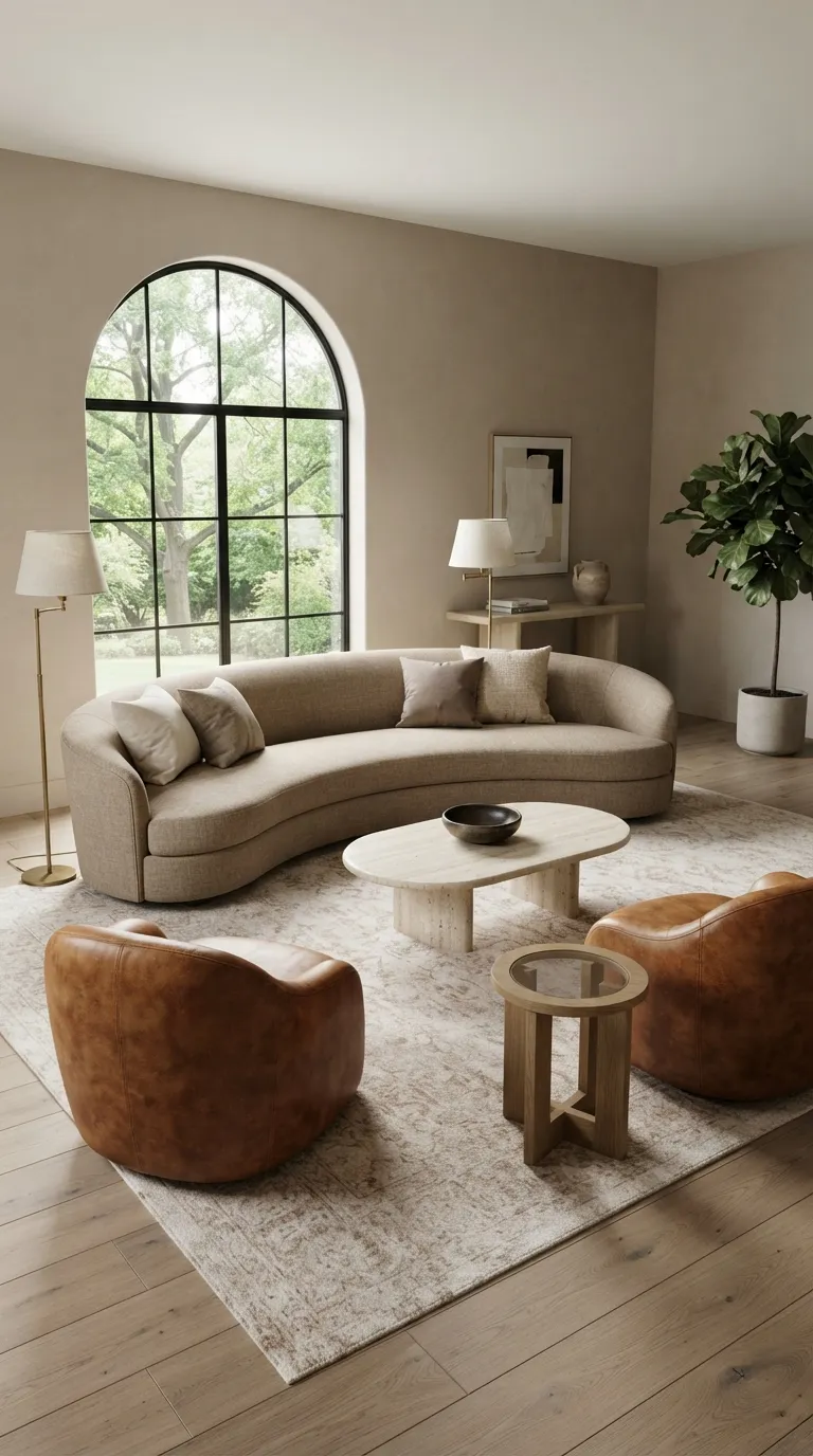 modern classic living room Curved Sofa Comfort