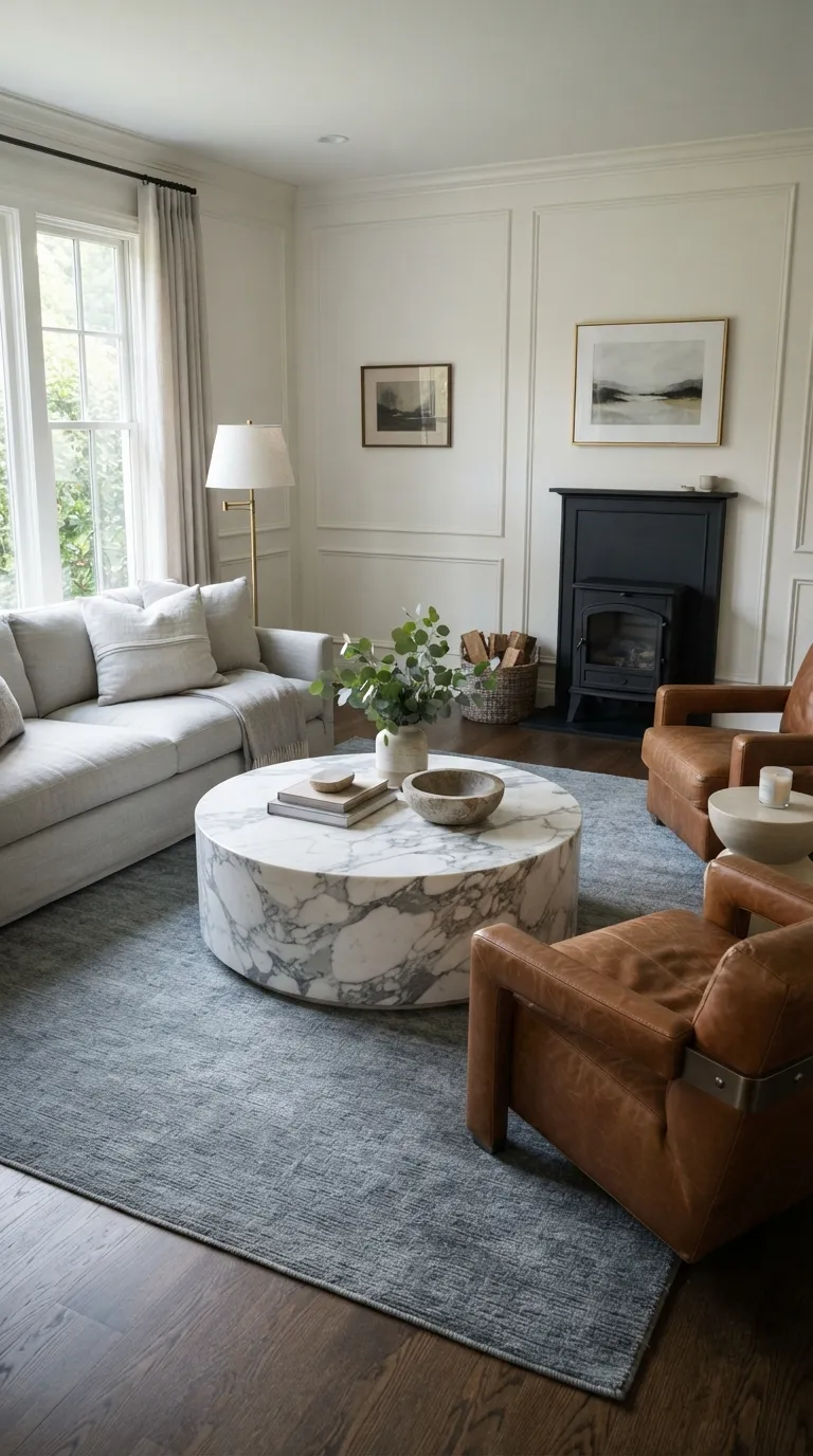 modern classic living room Marble Coffee Table