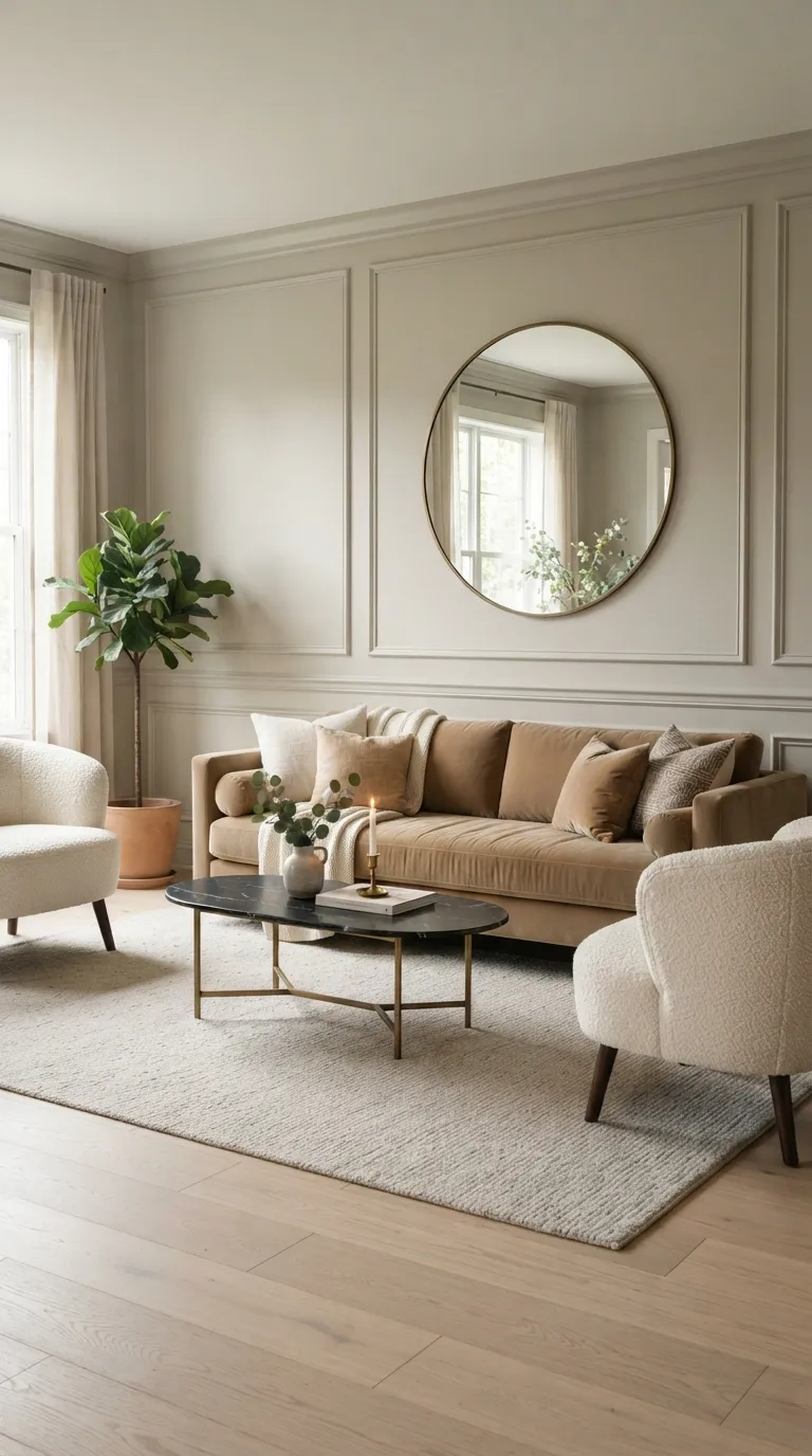 modern classic living room Panel Molding Walls