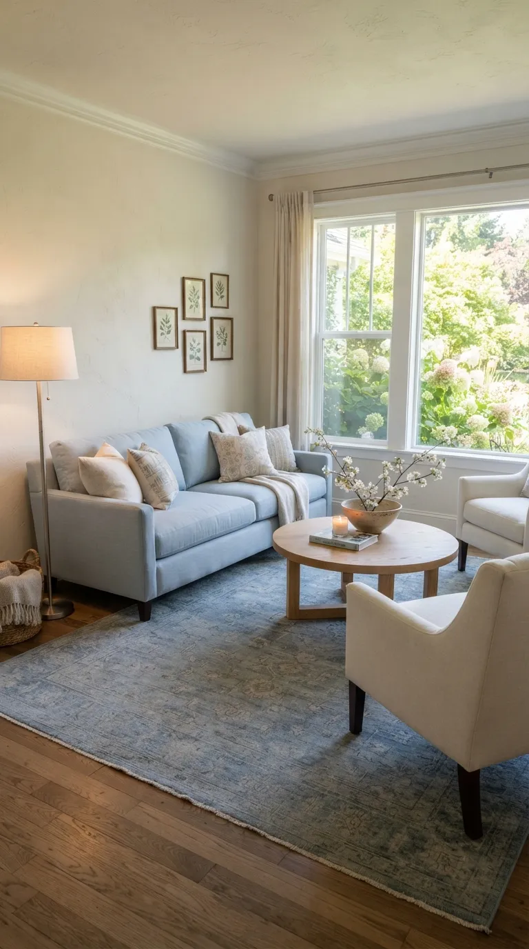 modern classic living room Soft Blue Palette
