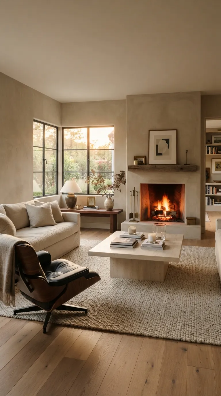 modern classic living room Timeless Mixed Materials