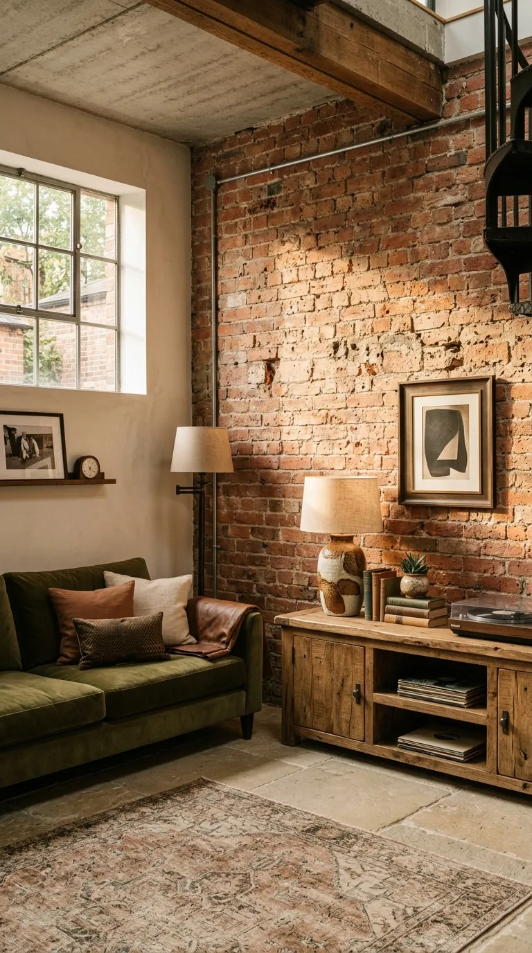 modern garage loft Exposed Brick Feature