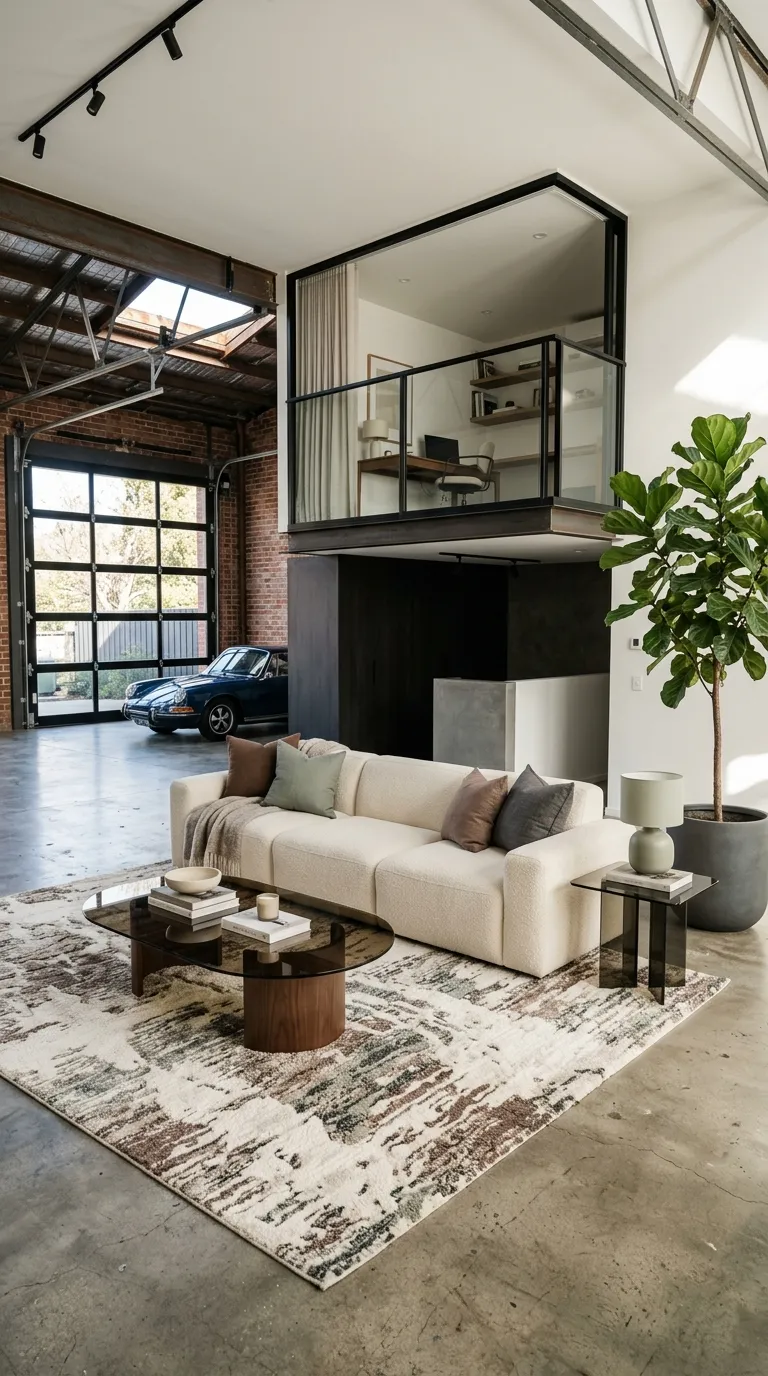 modern garage loft Floating Living Room