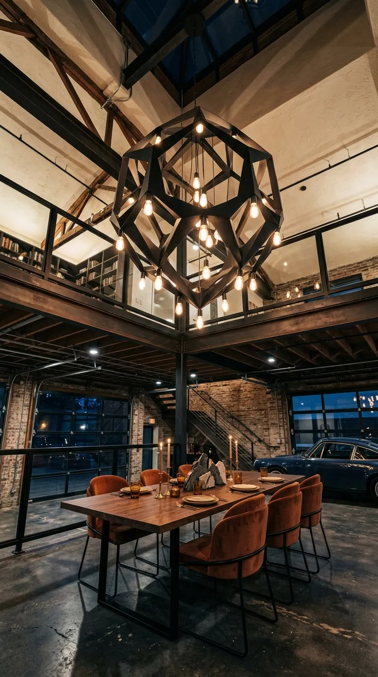 modern garage loft Statement Pendant Lighting