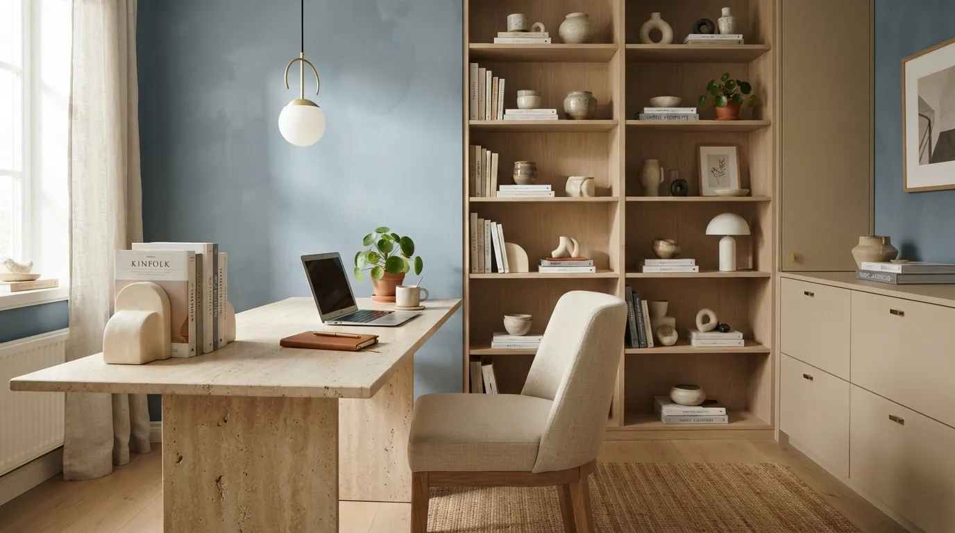 modern home color palette ideas Dusty Blue and Beige