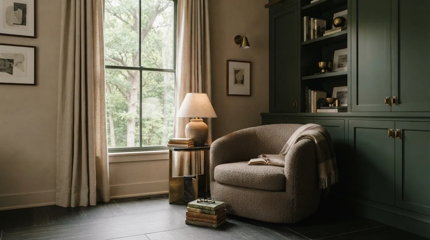 modern home color palette ideas Forest Green and Taupe