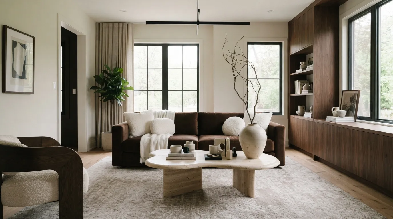 modern home color palette ideas Mocha and Ivory