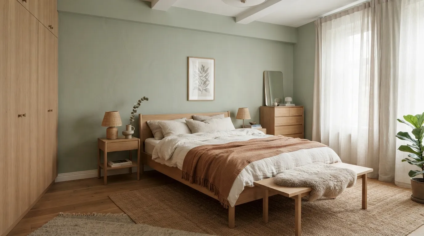 modern home color palette ideas Sage and Natural Oak