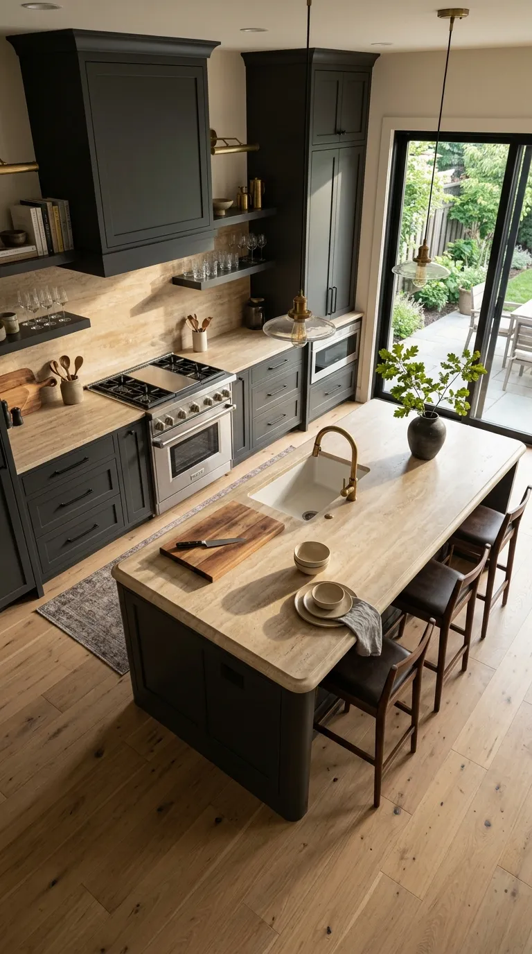 modern kitchen color palette ideas Charcoal and Soft Beige