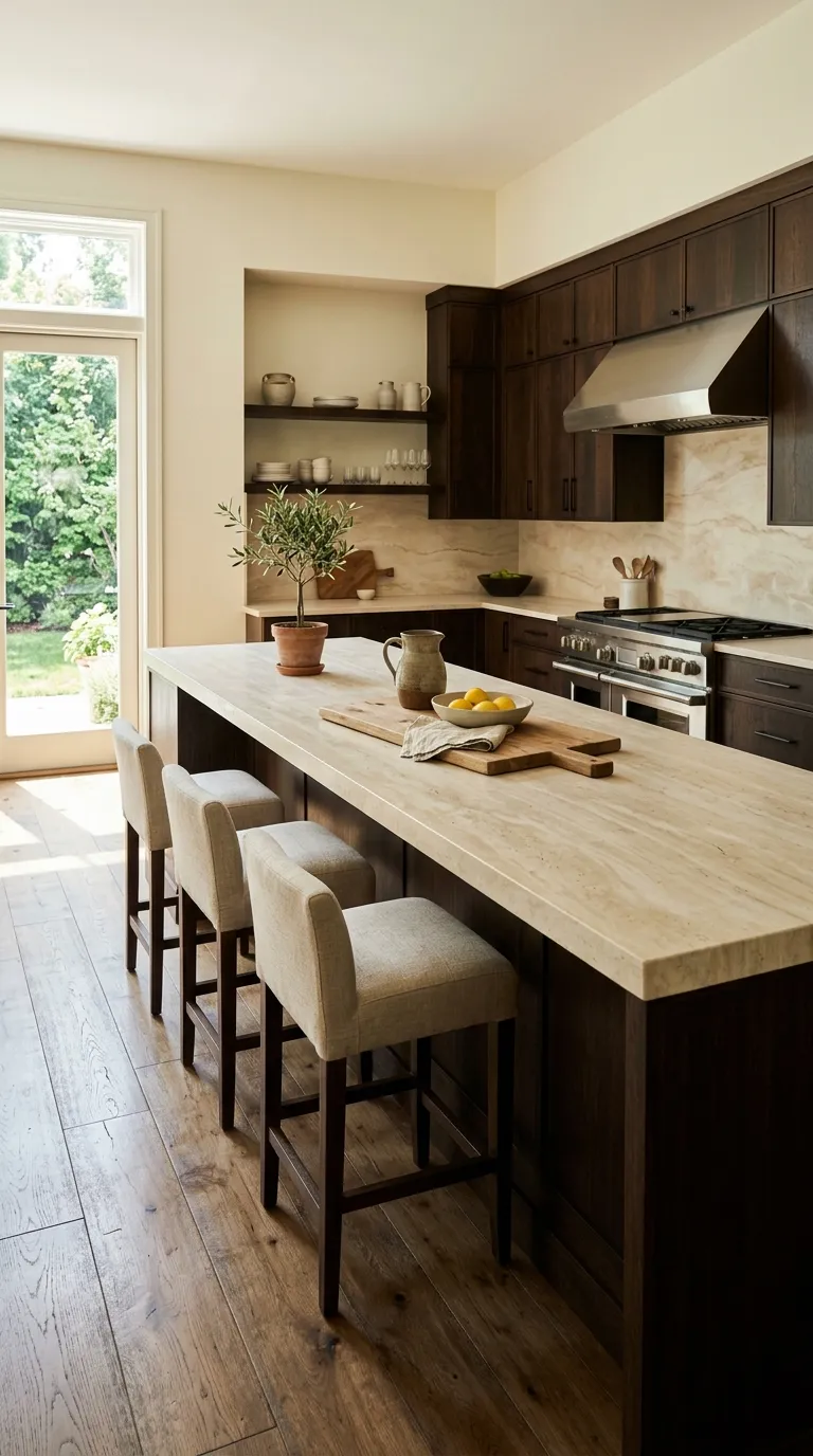 modern kitchen color palette ideas Espresso Brown and Cream