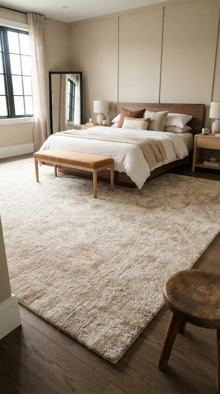 modern luxury bedroom decor ideas Add a Soft Statement Rug