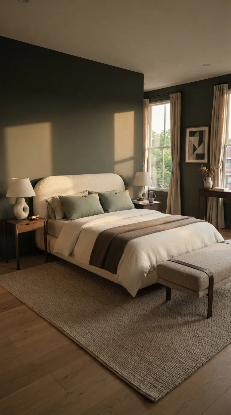 modern luxury bedroom decor ideas Create Drama With a Dark Accent Wall
