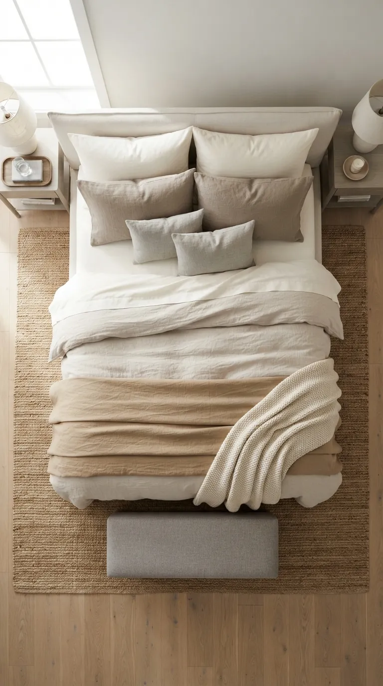 modern luxury bedroom decor ideas Layer Neutral Bedding Like a Designer