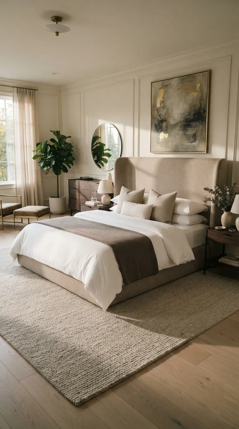 modern luxury bedroom decor ideas Start With a Plush Upholstered Bed