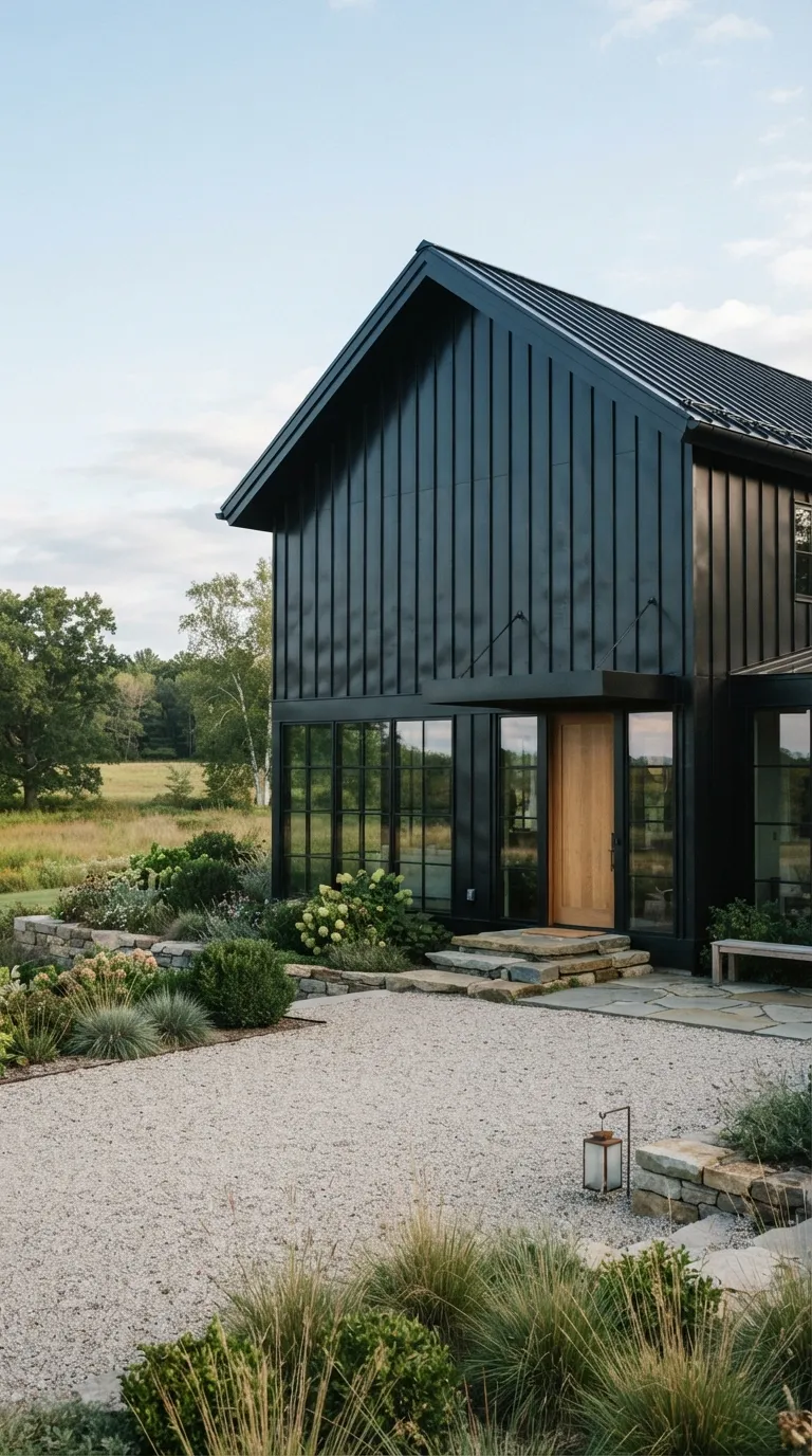 modern minimalist barn house Black Metal Exterior
