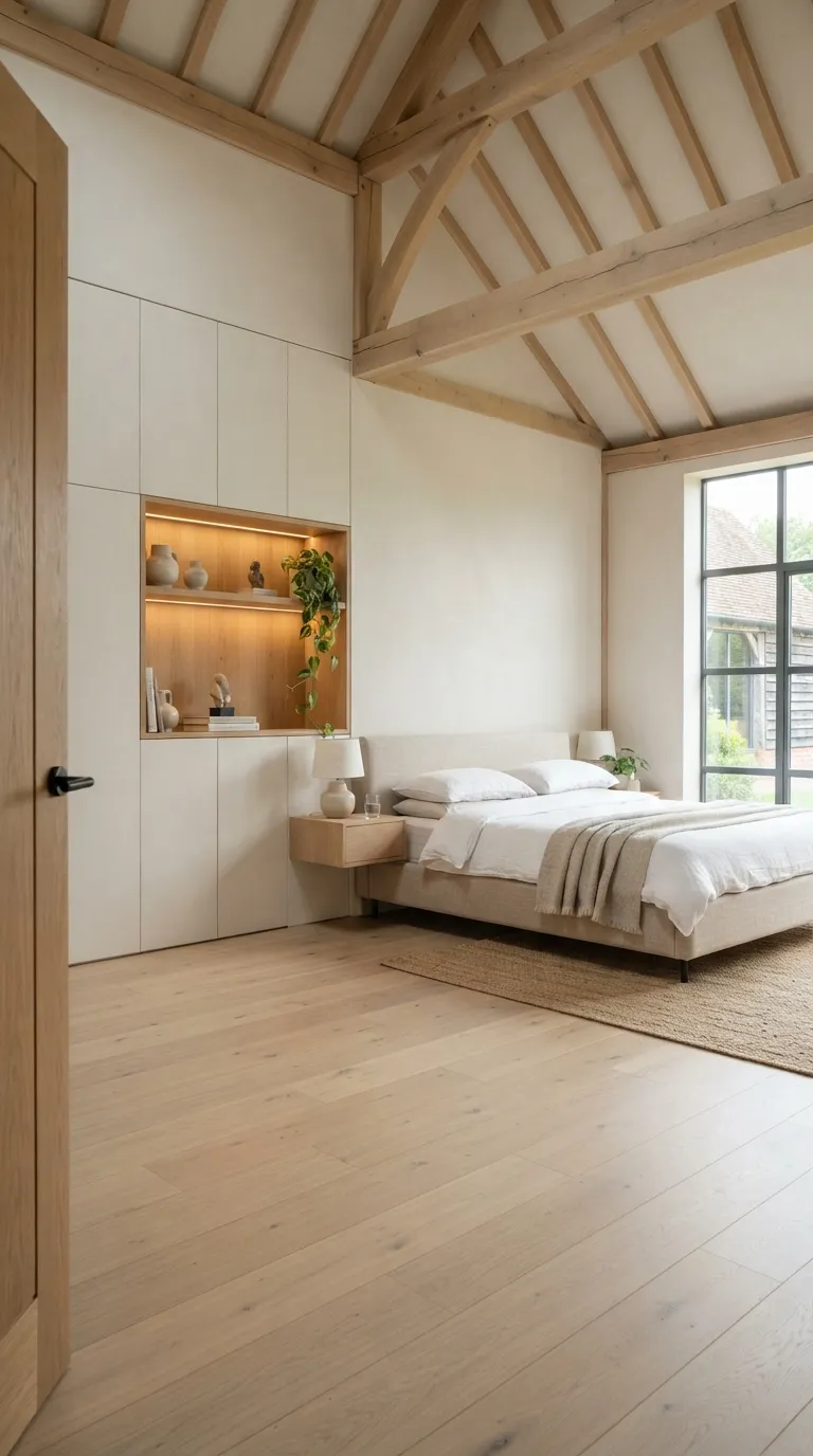 modern minimalist barn house Hidden Storage Walls