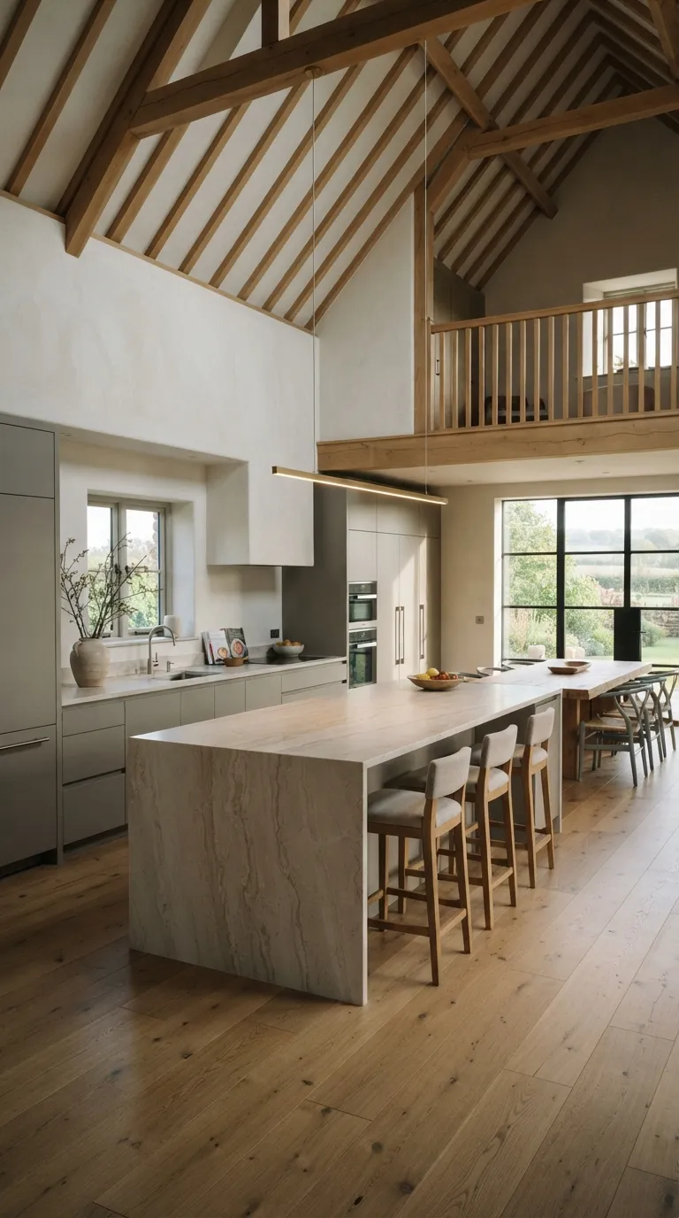modern minimalist barn house Minimalist Kitchen
