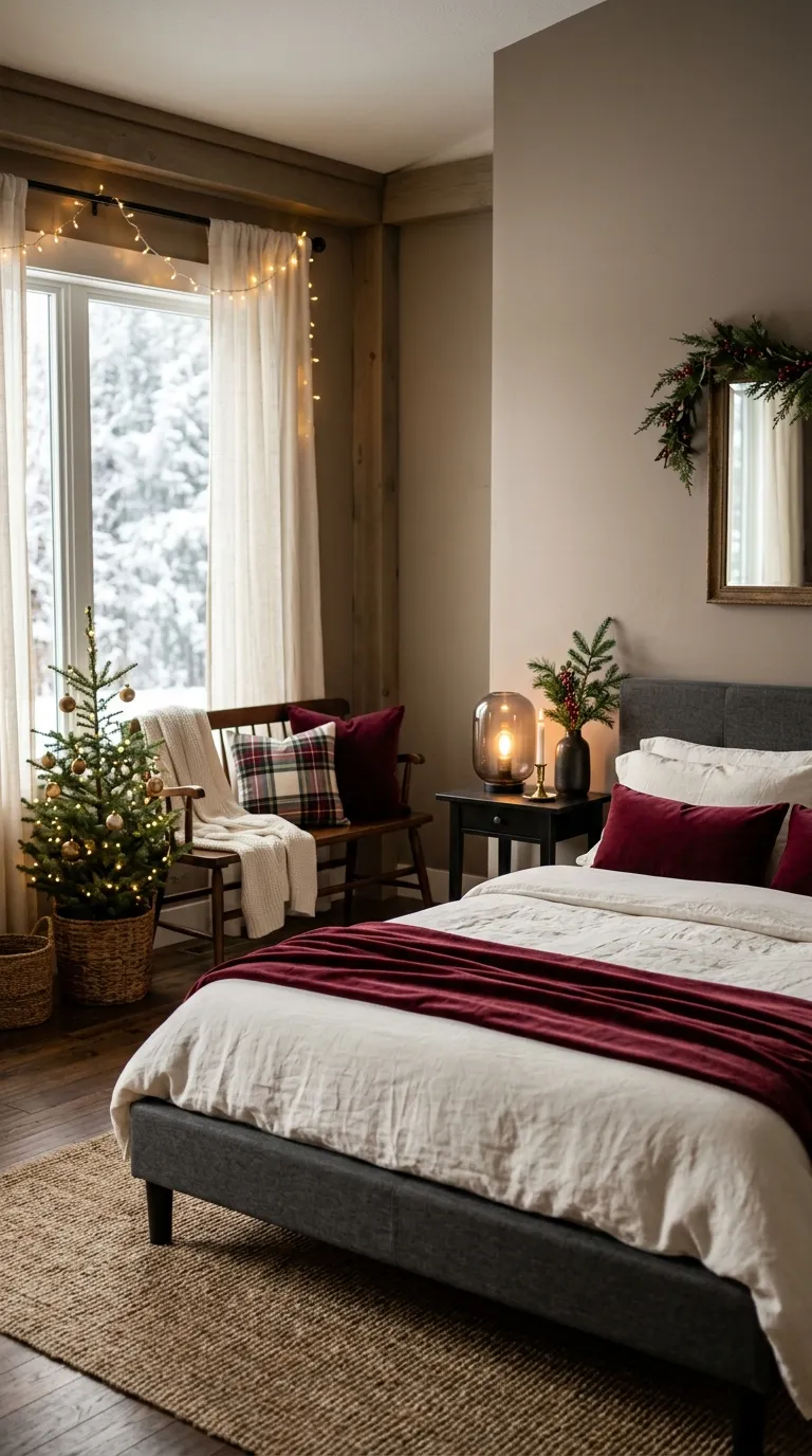 moody christmas decor Burgundy Velvet Accents