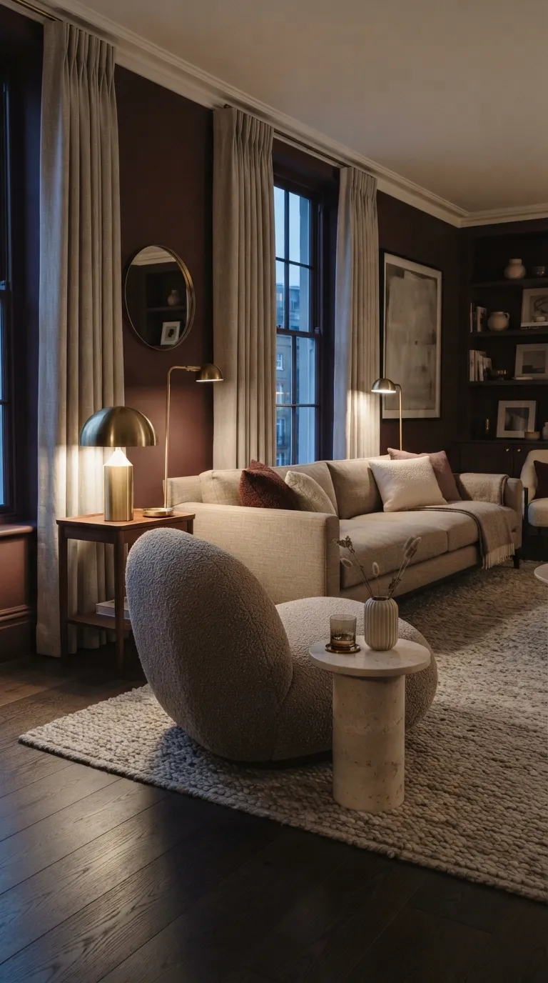 moody home color scheme ideas Burgundy and Greige