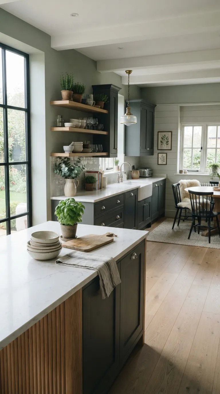 moody home color scheme ideas Charcoal and Sage