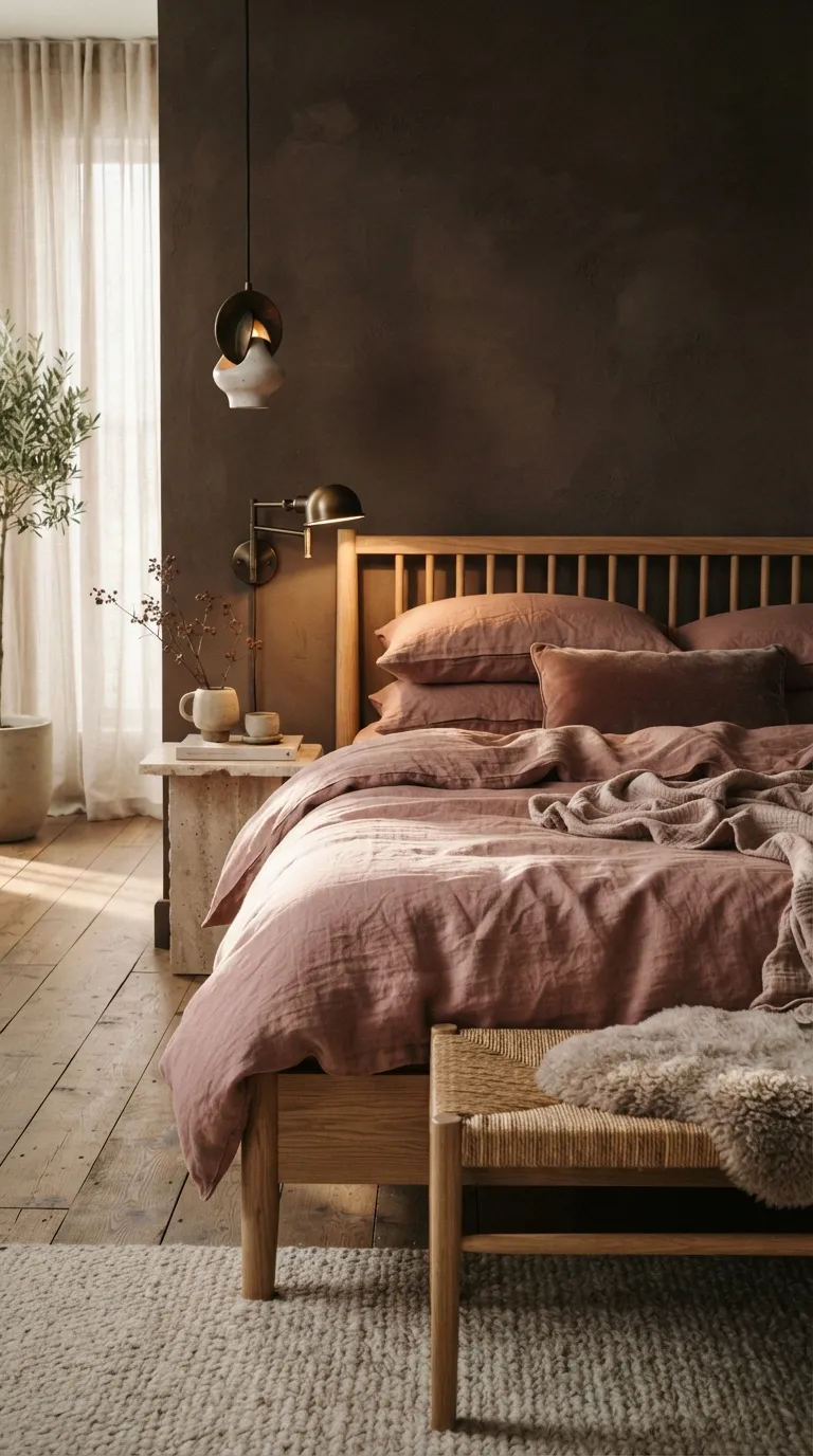 moody home color scheme ideas Espresso and Dusty Rose