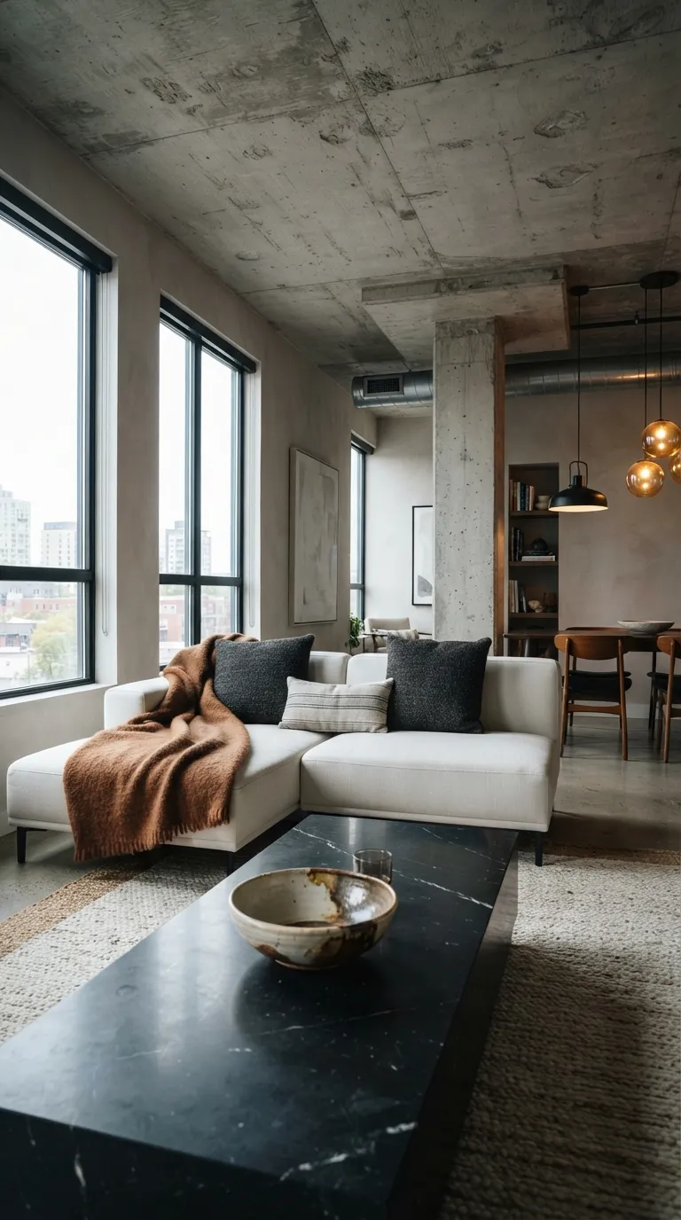 moody loft designs Concrete Ceiling Lounge
