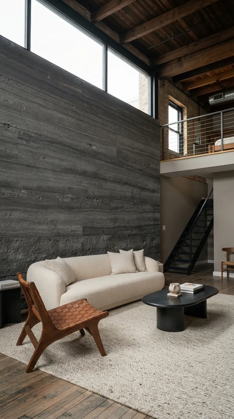 moody loft designs Moody Stone Accent Wall