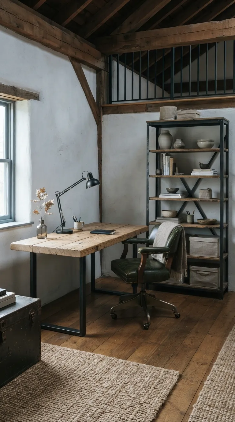 moody loft designs Rustic Loft Workspace