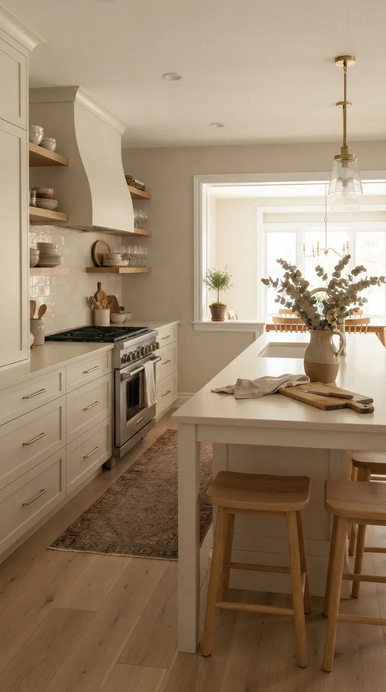 neutral kitchen color palette ideas Cream and Light Greige