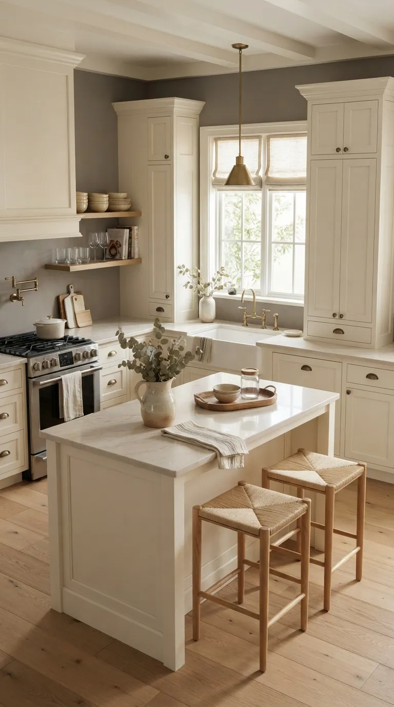 neutral kitchen color palette ideas Ivory With Warm Gray
