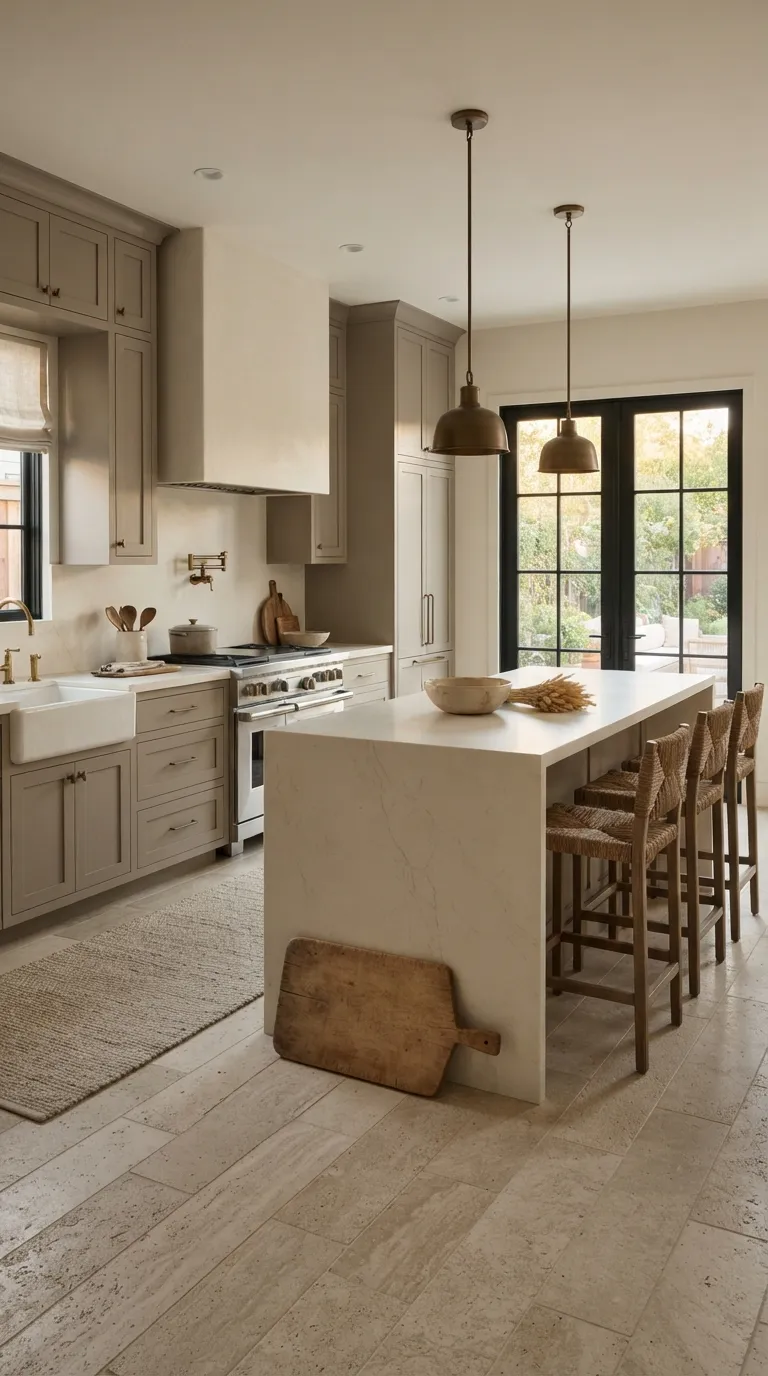 neutral kitchen color palette ideas Mushroom Cabinets and Cream