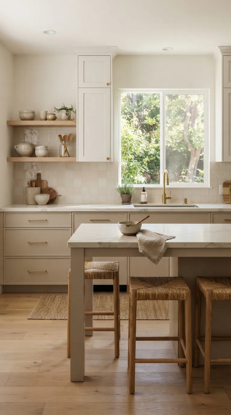 neutral kitchen color palette ideas Oatmeal and Soft White