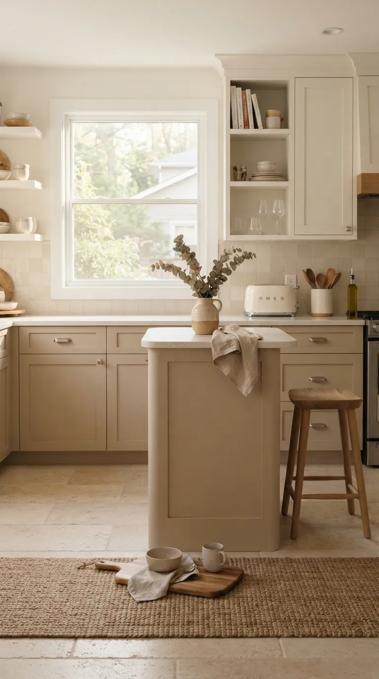 neutral kitchen color palette ideas Soft Beige and White