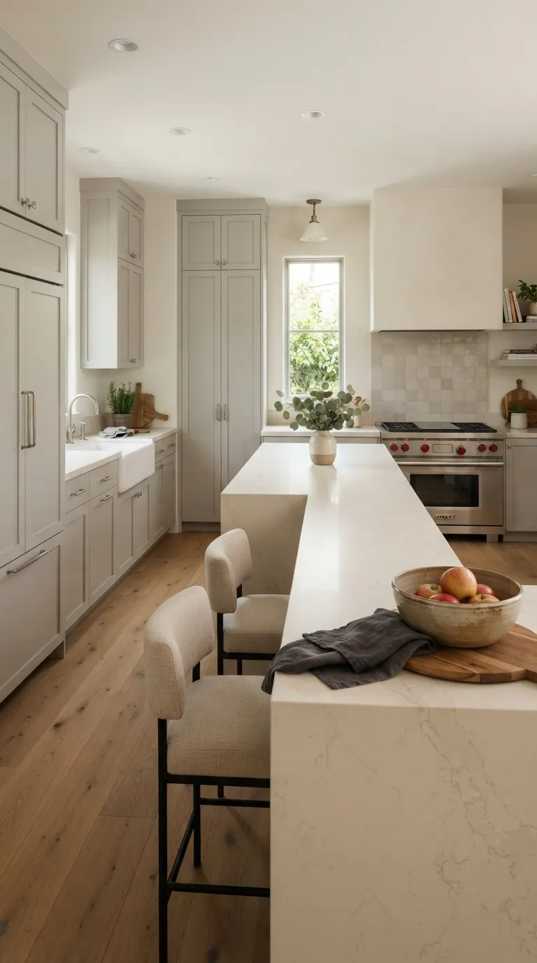 neutral kitchen color palette ideas Soft Gray and Cream