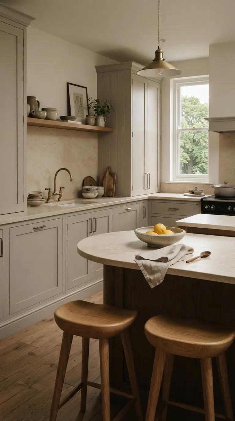neutral kitchen color palette ideas Soft Taupe and Natural Stone