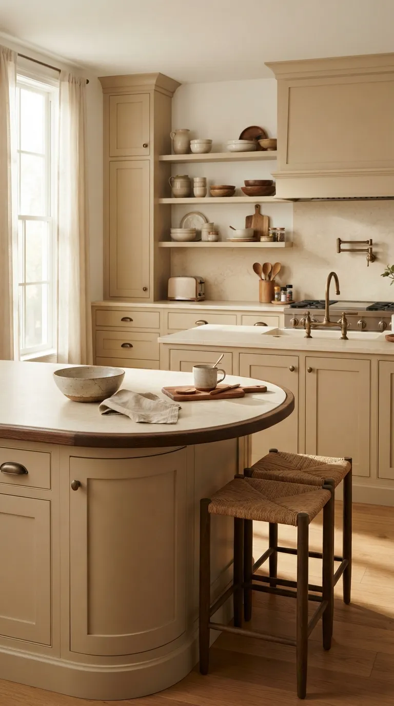 neutral kitchen color palette ideas Warm Beige and Bronze