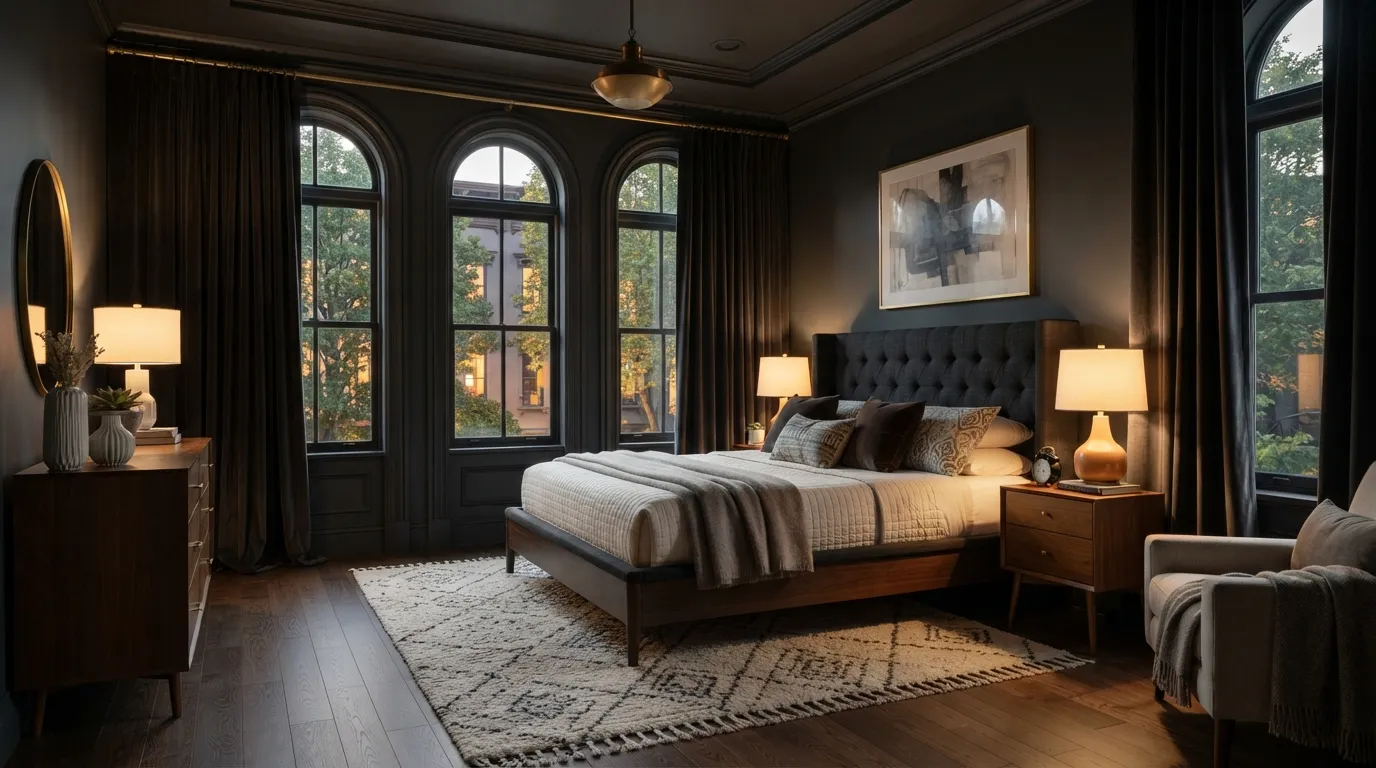 romantic moody bedroom Blackout Drapes