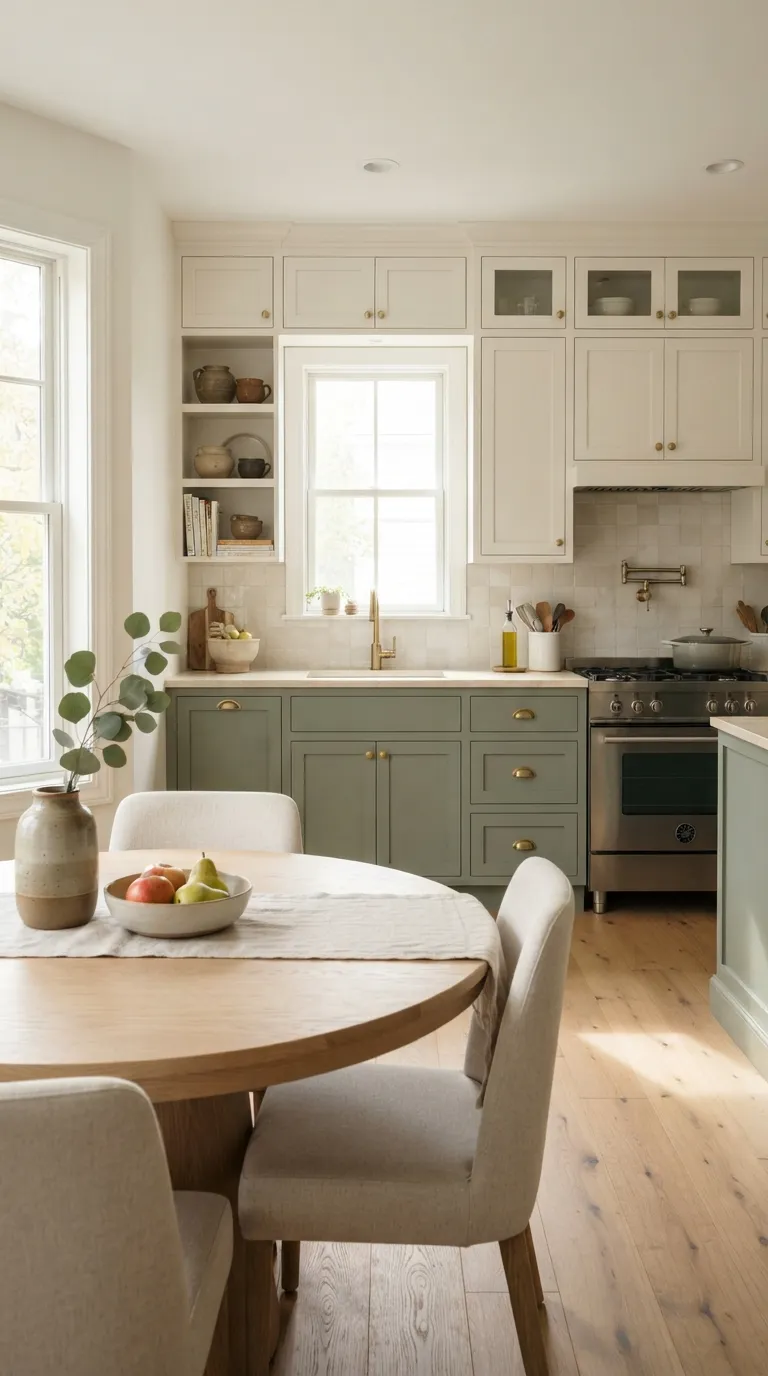 sage green kitchen color ideas Sage and White Pairing