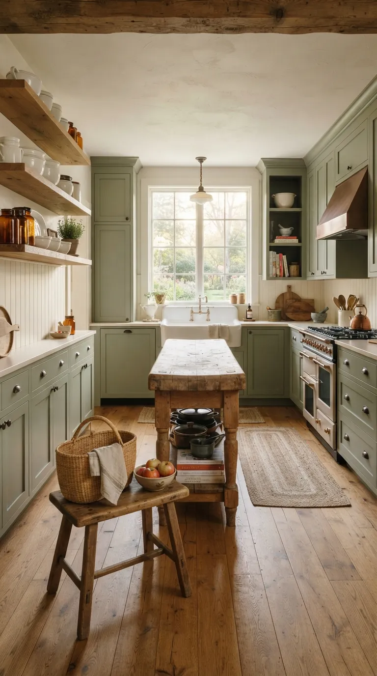 sage green kitchen color ideas Sage Green Farmhouse Kitchen